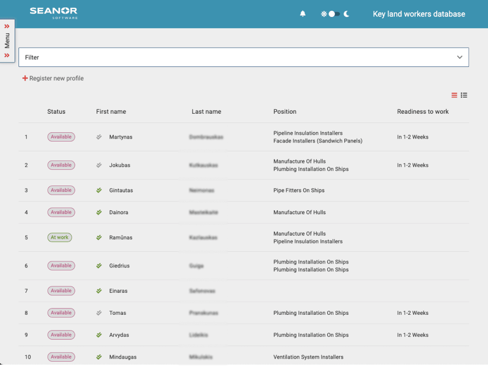 darbuotojų duomenų bazė